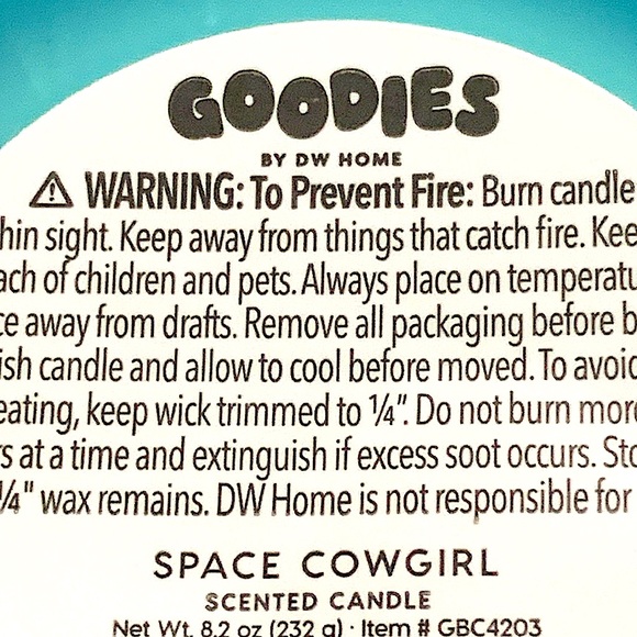 DW HOME CANDLE SPACE COWGIRL GOODIES 8.2 oz DISCO COWBOY 1 WICK NEW - Picture 6 of 6